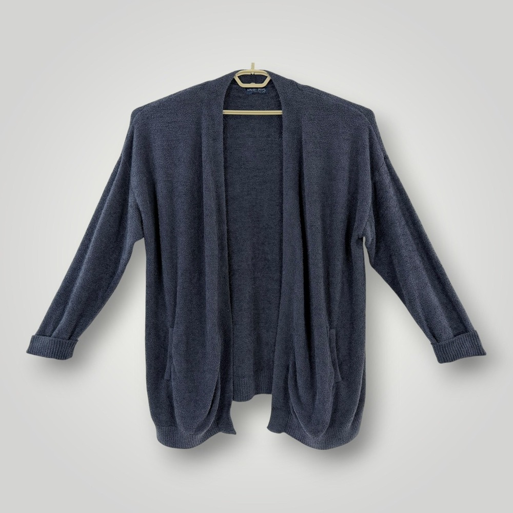 Barefoot Dreams Coastline Cardigan Womens‎ Size 3X CozyChic Lite Open Navy Blue